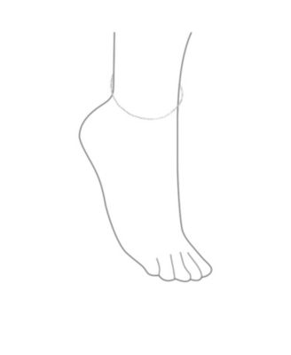 Simple Strong 50 Gauge .925 Sterling Silver Figaro Chain Anklet Ankle Bracelet Flexible 9 -10 Inch Made In Italy