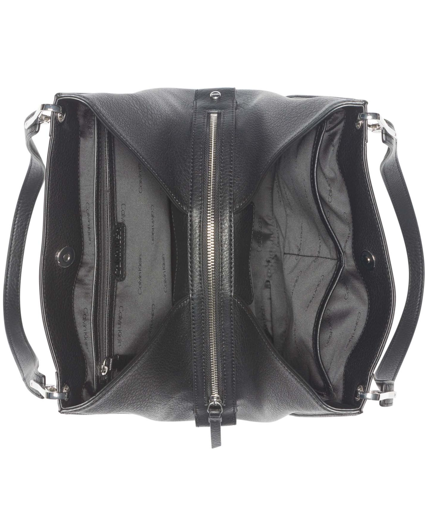 Женская сумка Calvin Klein Garnet Triple Small Compartment, цвет: Чёрный / Серебристый — фото 4