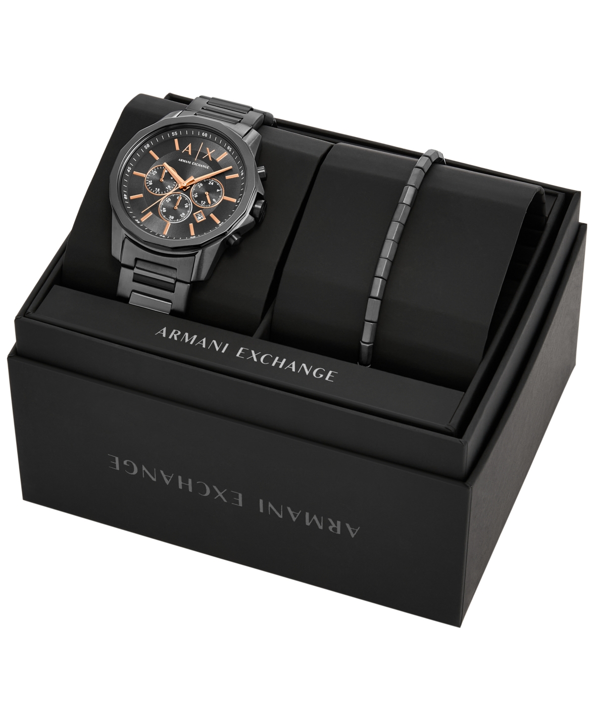 A|X Armani Exchange Men's Quartz Chronograph Gunmetal Stainless-Steel Watch, 44mm