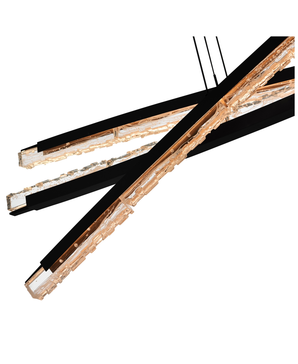 Cwi Lighting 21" Metal Saber Integrated Led Chandelier In Black