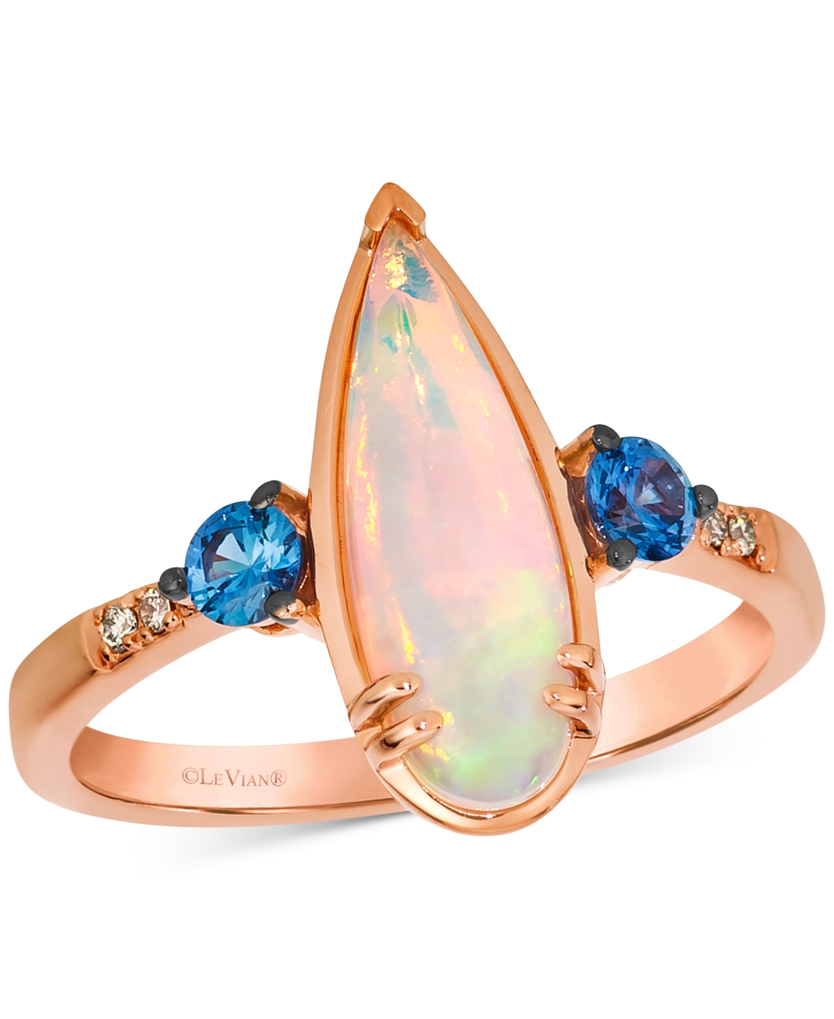 Le Vian Neopolitan Opal (1 Ct. T.w.), Blueberry Sapphire (1/4 Ct. T.w.) & Nude Diamond Ring In 14k Rose Gold In Rose Gold