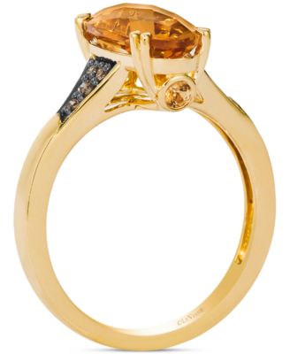 Chocolatier&reg; Cinnamon Citrine&reg; (2-1/2 ct. t.w.) & Chocolate Diamond&reg; (1/10 ct. t.w.) Ring in 14k Yellow Gold