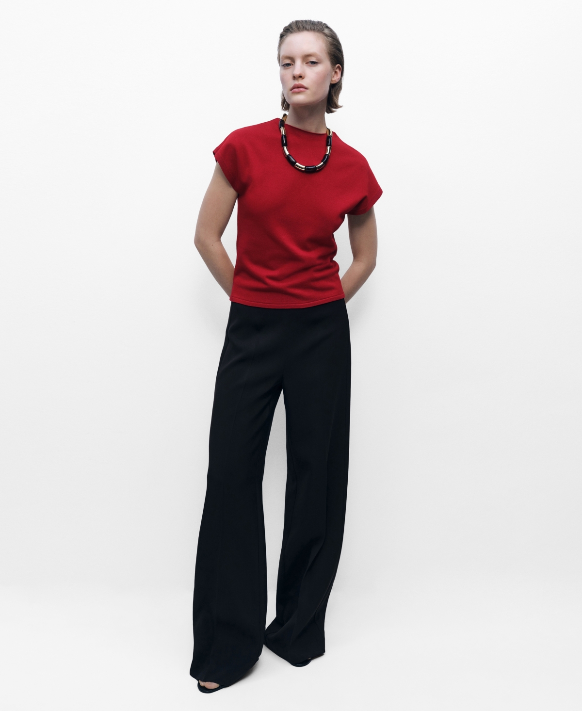 Shop Mango Women's Sleeveless Fine Knit Sweater In Red
