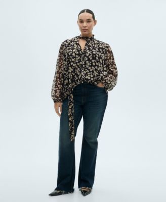 Women's Floral Tie Blouse