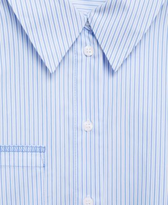 Women's Seam Detail Striped Crop Shirt