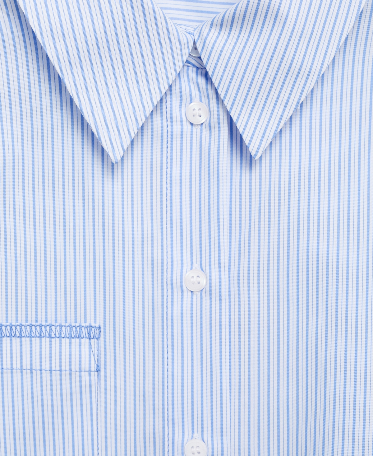 Mango Women's Seam Detail Striped Crop Shirt