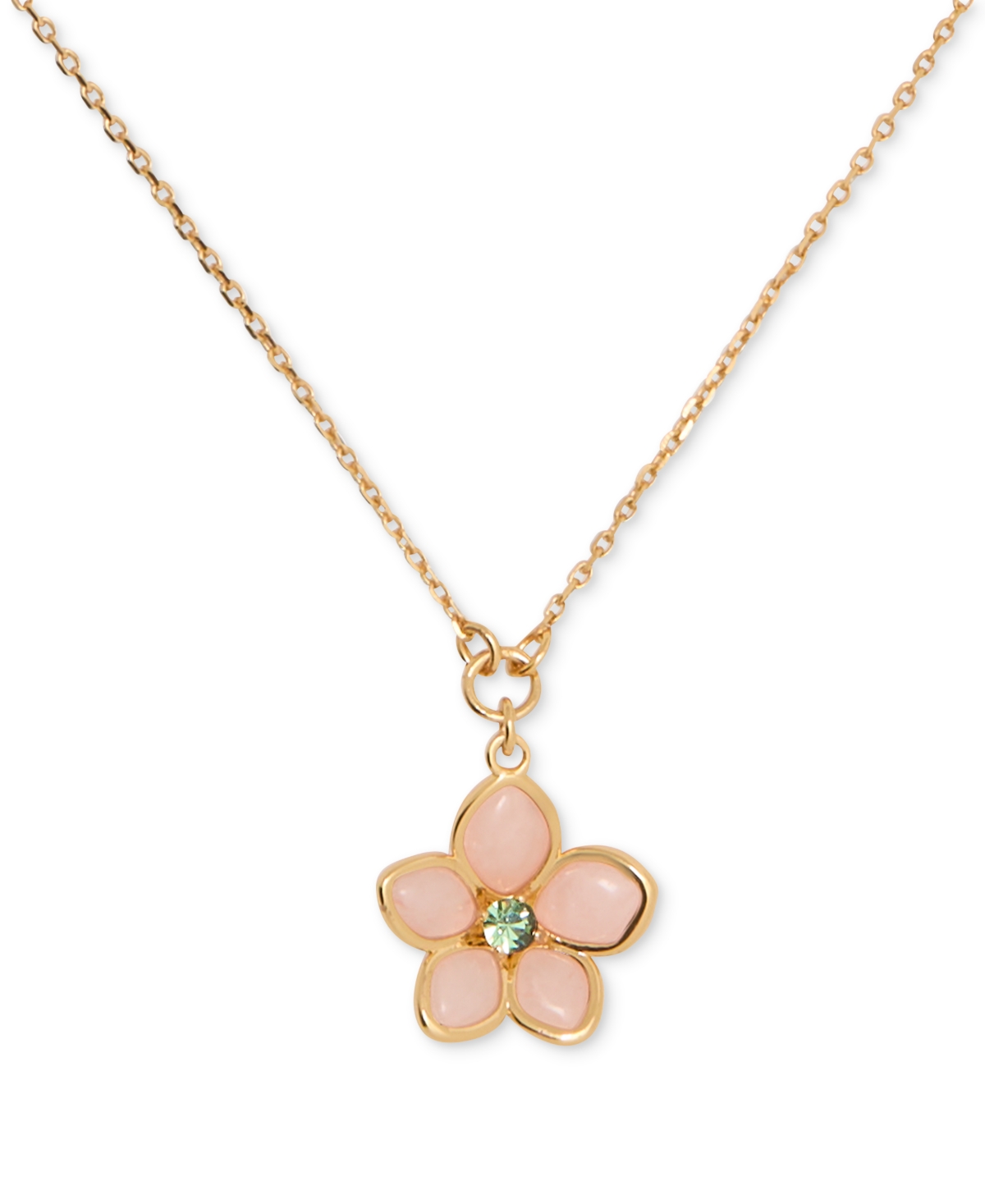 Gold-Tone Pastel Petals Pendant Necklace, 16" + 3" extender - Multi
