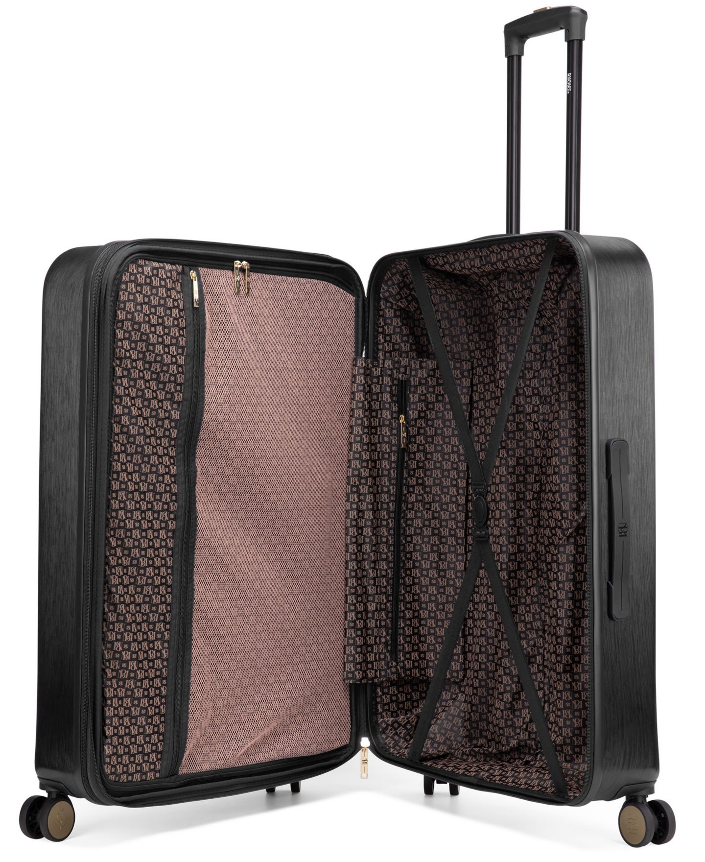 Чемоданы Badgley Mischka Diamond 3-Piece Expandable Spinner Luggage Set, цвет: Чёрный — фото 2