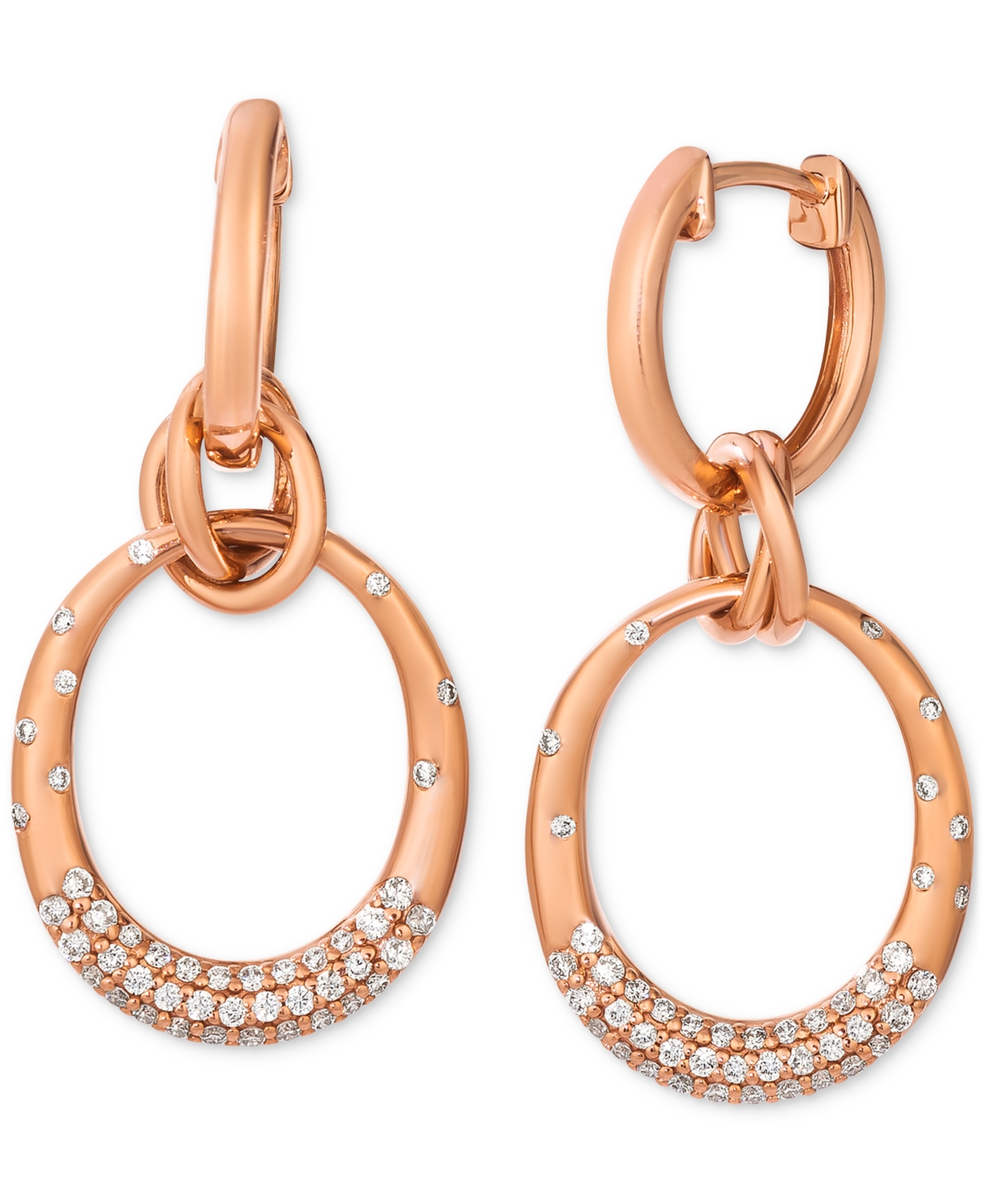 Le Vian Nude Diamond Doorknocker Drop Earrings (3/8 Ct. T.w.) In 14k Rose Gold