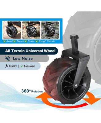 Heavy Duty 350 Lbs Capacity Collapsible Wagon, Outdoor Folding Camping Wagons, Grocery Portable Utility Cart, Adjustable Rolling Carts, All Terrain Sports Wagon with Big Wheels