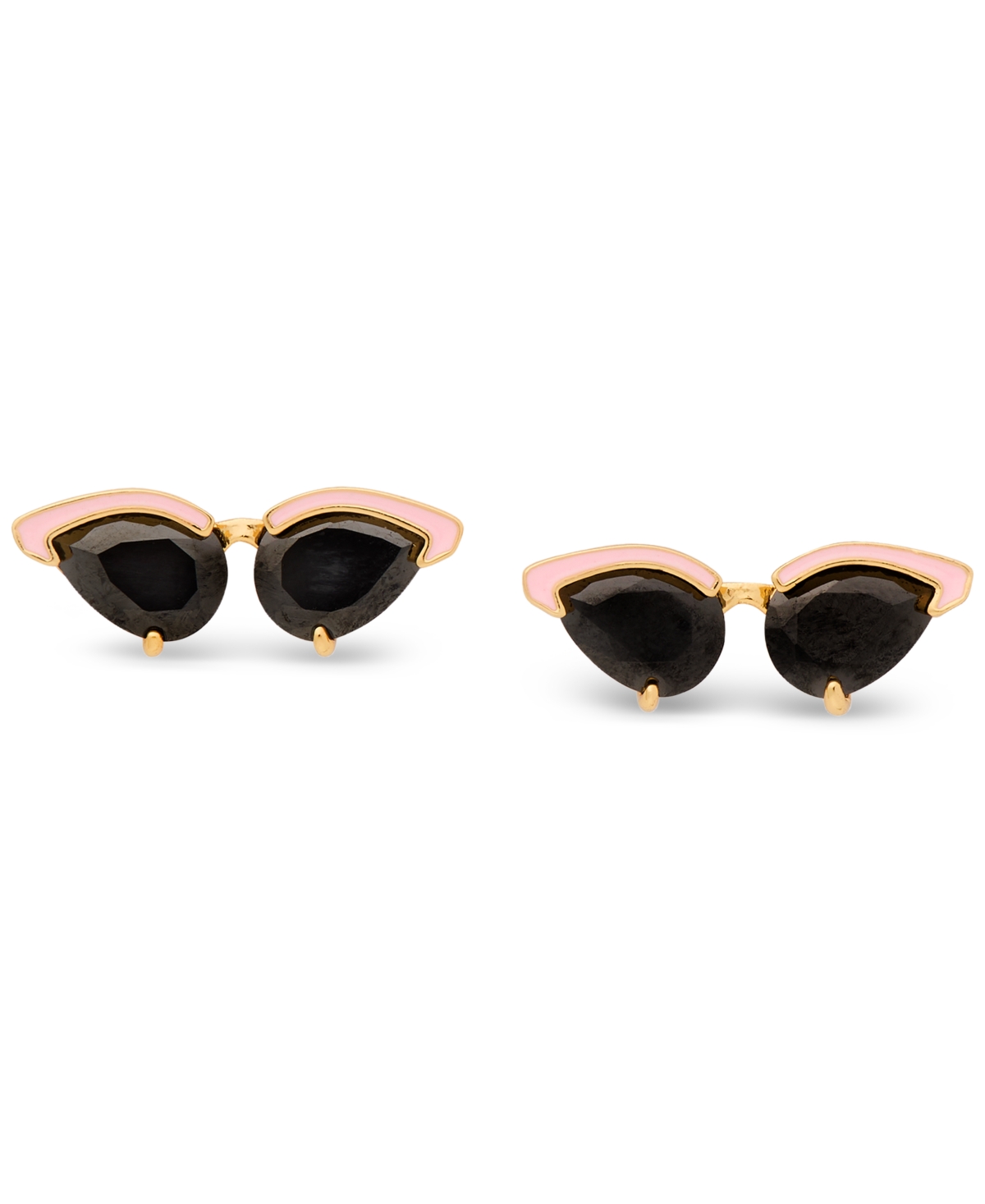 Kate Spade Gold-tone Out Of Office Sunglasses Stud Earrings In Pink Multi