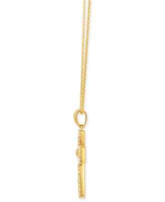 Nude Diamond™ Cross Pendant Necklace (3/8 ct. t.w.) in 14k Yellow Gold, 20"
