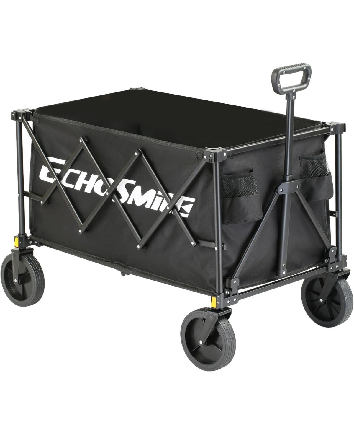 Heavy Duty 350 Lbs Capacity Collapsible Wagon, Outdoor Folding Camping Wagons, Grocery Portable Utility Cart, Adjustable Rolling Carts, All
