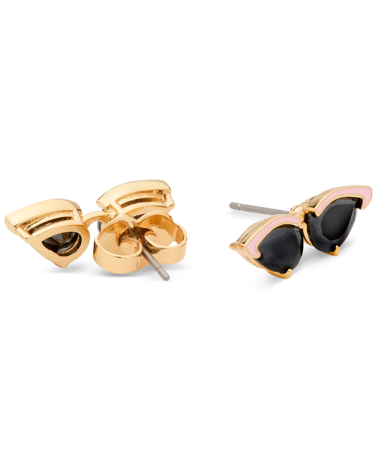 Kate Spade Gold-tone Out Of Office Sunglasses Stud Earrings In Pink Multi