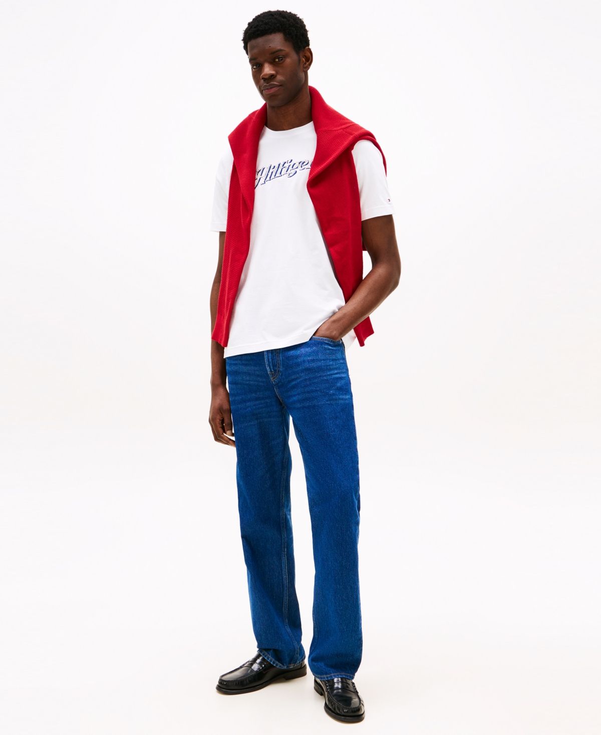 Tommy Hilfiger Embroidered Hilfiger Logo T In White