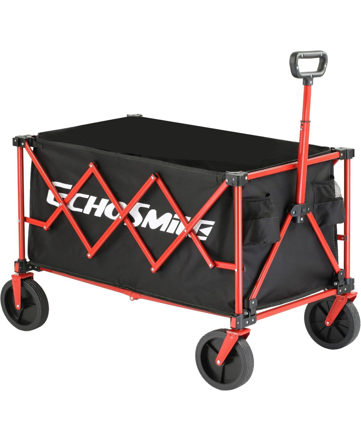 Heavy Duty 350 Lbs Capacity Collapsible Wagon, Outdoor Folding Camping Wagons, Grocery Portable Utility Cart, Adjustable Rolling Carts, All