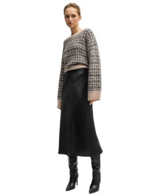 Women’s Crinkled Midi-Length Skirt