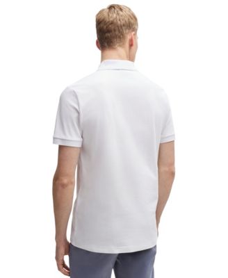 Men's Stretch-Cotton Logo Patch Slim-Fit Polo Shirt