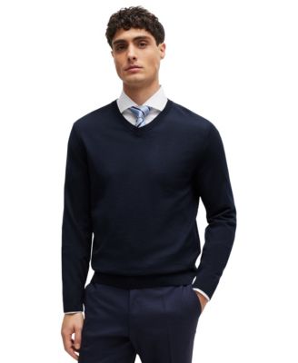 Men's Slim-Fit Merino Wool V-Neck Sweater
