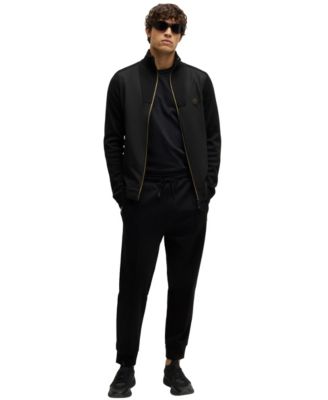 HUGO BOSS ヒューゴボス トラックパンツ Double B Monogram BOSS - Cotton tracksuit bottoms with Double B monogram - Black
