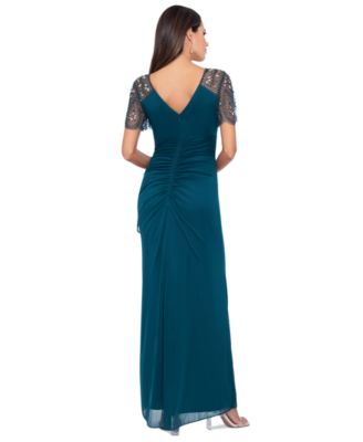 Beaded-Sleeve Gown 