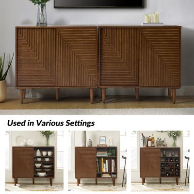 Alfred Tall 3-Door Accent Cabinet with Adjustable Shelves