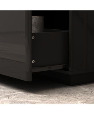 1 Pc Wood TV Stand, 4 Drawers, Media Console with Light Strip – Entertainment Furniture