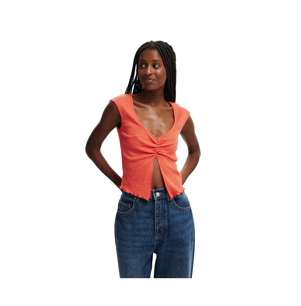 Cotton On Women's Chelsea Open Front Top - Coral crush