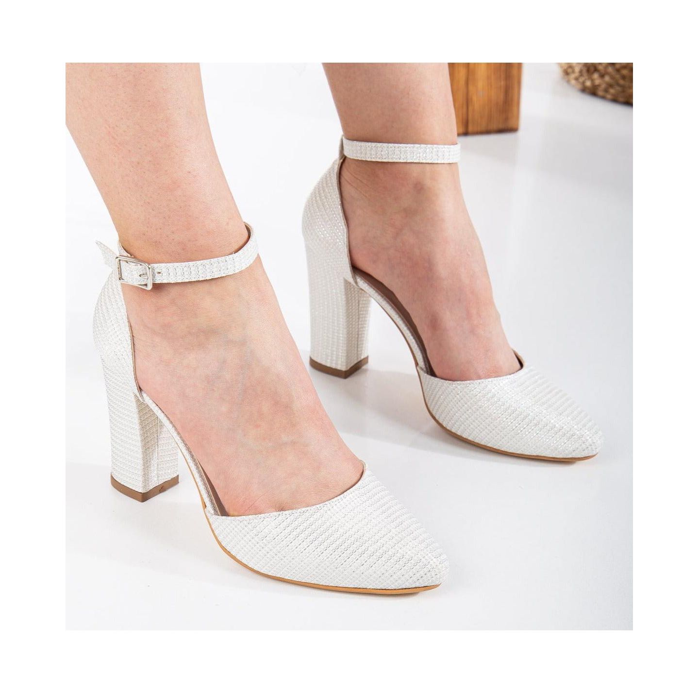 Женские туфли Forever & Always Shoes Gisele High Block Heel, цвет: Слоновая кость искусственная кожа — фото 5