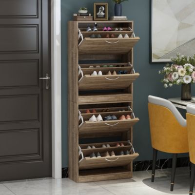 Shoe Cabinet with 2-Shutter Door, Shoe Rack