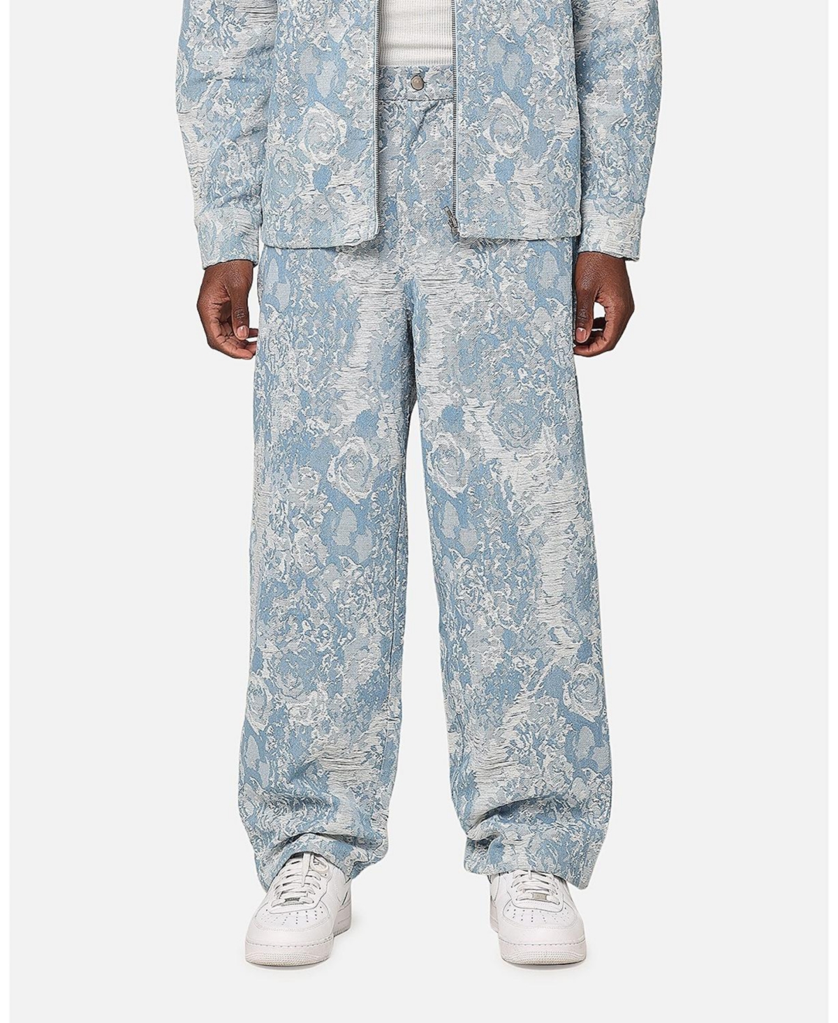 Men's Denim Jacquard Jeans - Pacific blue