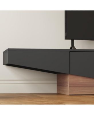 Uniquely designed TV stand, media console with two drawers, wooden entertainment center