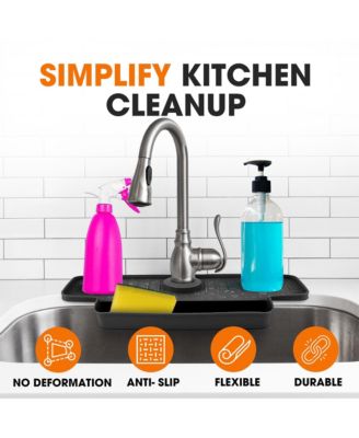 Silicone Faucet Draining Mat with Soap Holder