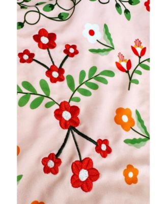 Women's Pink Floral Harmony Embroidered Swimsuit