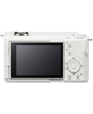 Sony ZV-E1 Full-Frame Interchangeable Lens Mirrorless Vlog Camera with FE 28-60mm f/4-5.6 Lens, White - Bundle with Shoulder Bag, 64GB SD Card,