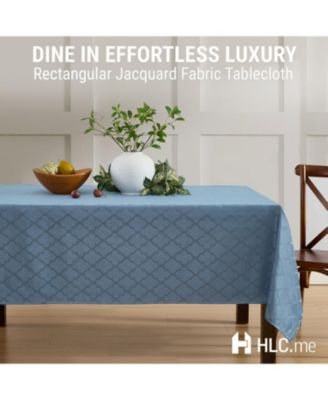 Modena Fabric Tablecloth, Jacquard Fabric Table Cloth for Rectangle Table, Advanced Water Resistance, Fade, Wrinkle, and Stain Resistant Table Cloth, Geometric Lattice Pattern