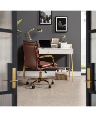 Modern Home Office Desk Chair with Golden Legs