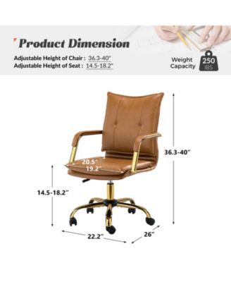 Modern Home Office Desk Chair with Golden Legs