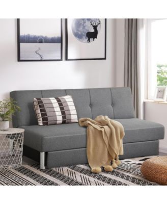 3-Seat Convertible Sofa Bed with 2 Large Drawers and 3 Adjustable Angles