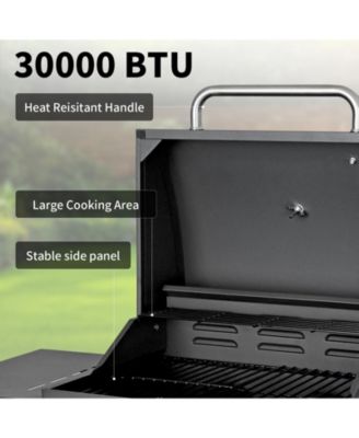 3-Burner Free Standing Stailless Liquid Propane 30000 BTU Gas Grill with Cabinet