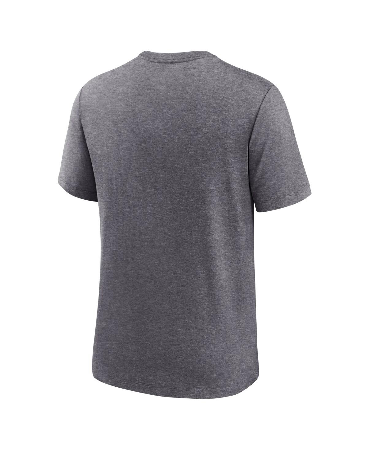 Nike Men's Heather Charcoal Las Vegas Raiders Helmet Tri-blend T-shirt In Heather Charcoal