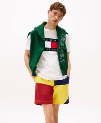 Men's Short Sleeve Crewneck Sailing Flag Logo T-Shirt