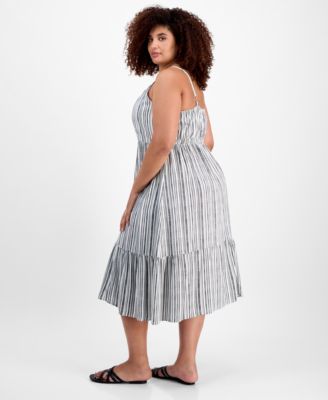 Trendy Plus Size Printed Midi Dress
