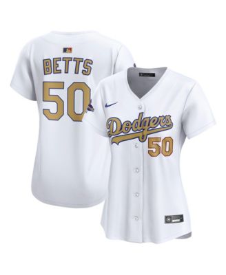 Nike - Women's Mookie Betts White Los Angeles Dodgers 2025 Gold Collection Limited Jersey