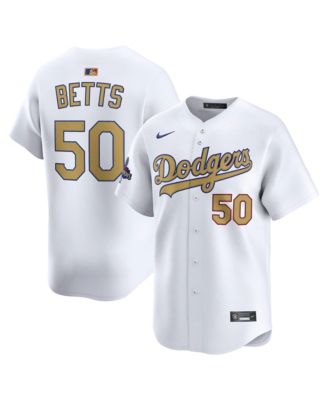Nike - Men's Mookie Betts White Los Angeles Dodgers 2025 Gold Collection Limited Jersey