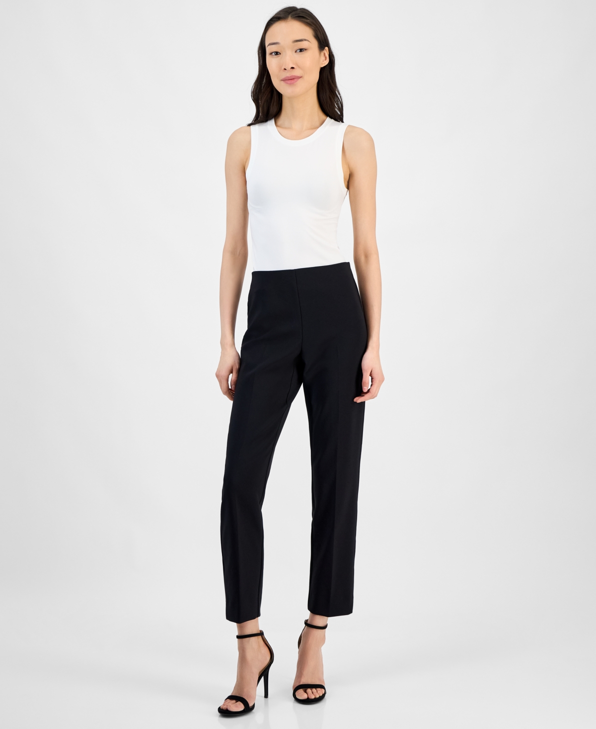 Anne Klein Women's Pull-on Straight-leg Ankle Pants