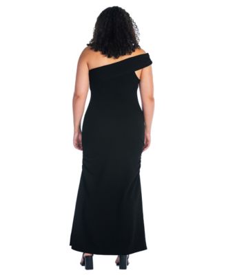 Plus Size Formal One Shoulder Ruched Mermaid Maxi Dress
