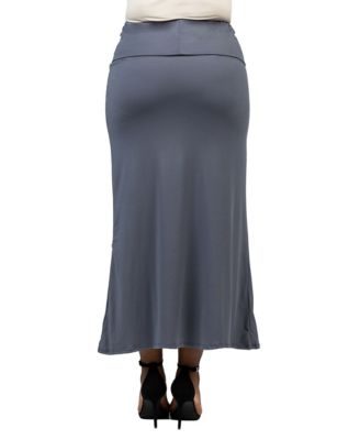 Plus Size Comfortable Fold Over Maxi Skirt
