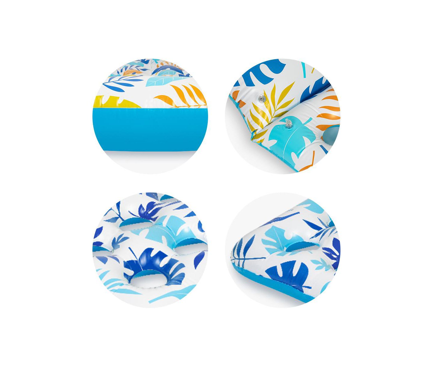 Детские игрушки Cowin 2 Piece Float Set Lounger Inflatable Pool Floats Reclining Chair Pedal Cup Holder White Blue — фото 4