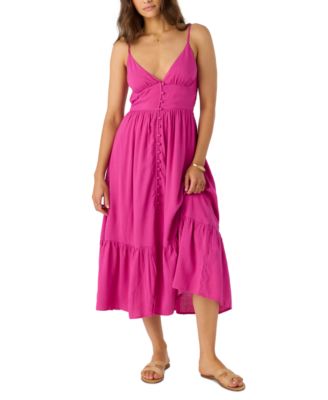 Juniors' Pilar Woven Sleeveless Tiered Midi Dress